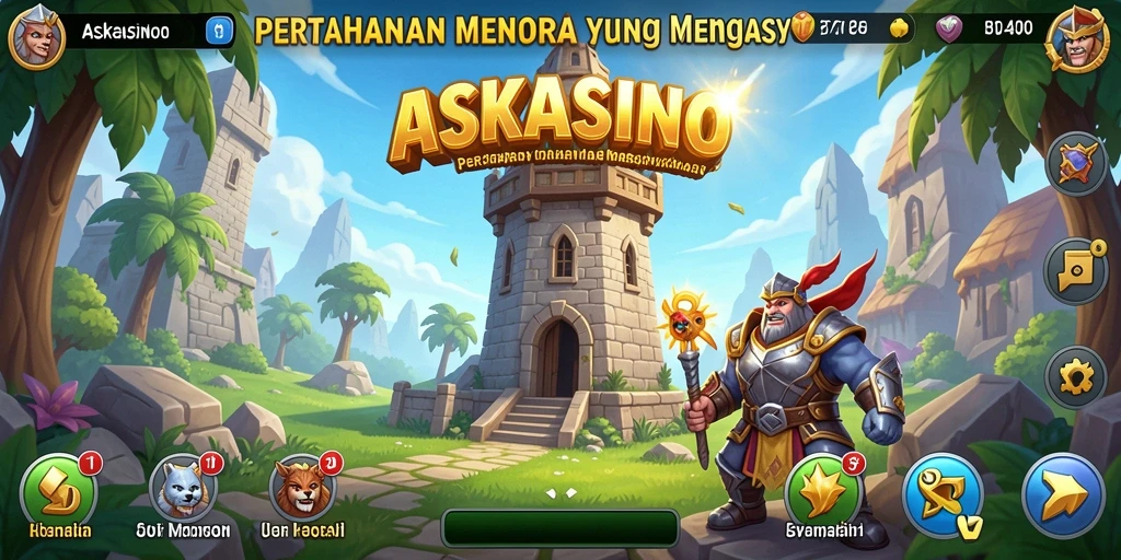 Gameplay seru di ASKASINO dengan strategi Tower Defense yang mendebarkan.