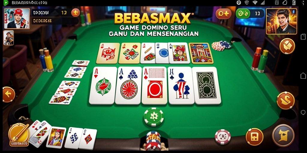 Tampilan menarik BEBASMAX dengan gameplay Domino seru.
