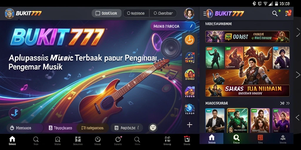 Screenshot gameplay BUKIT777 menampilkan antarmuka game musik yang menarik.