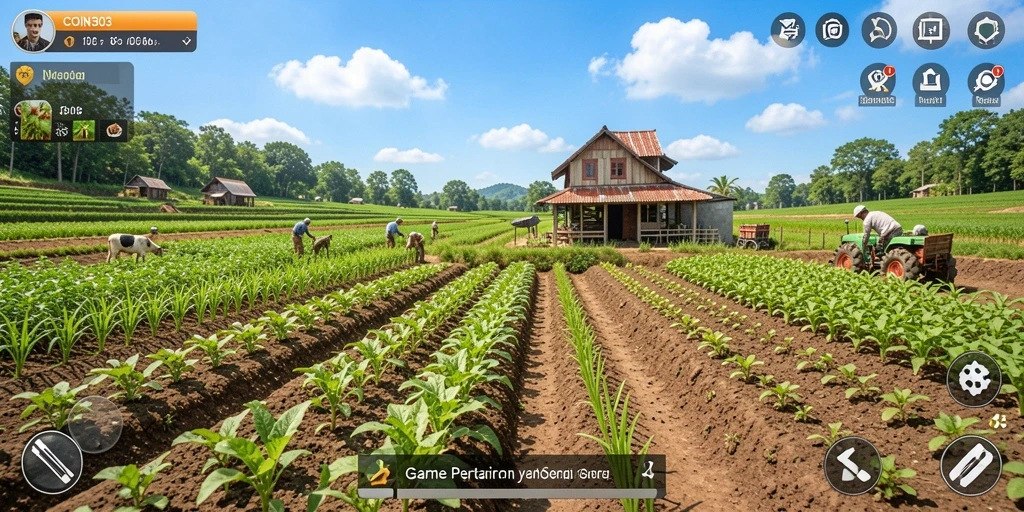Tampilan gameplay COIN303 yang menakjubkan dari aktivitas bertani.