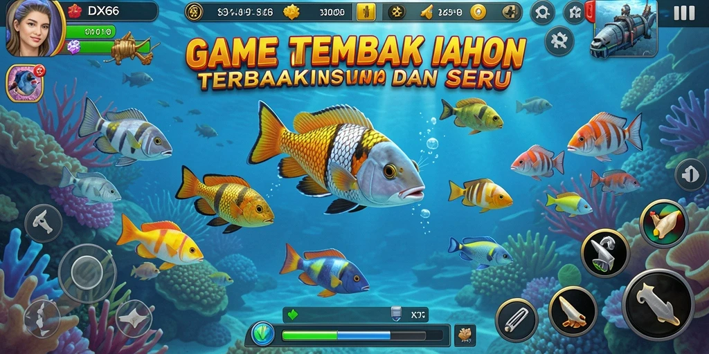 Tangkapan layar gameplay Tembak Ikan yang seru dan menarik.