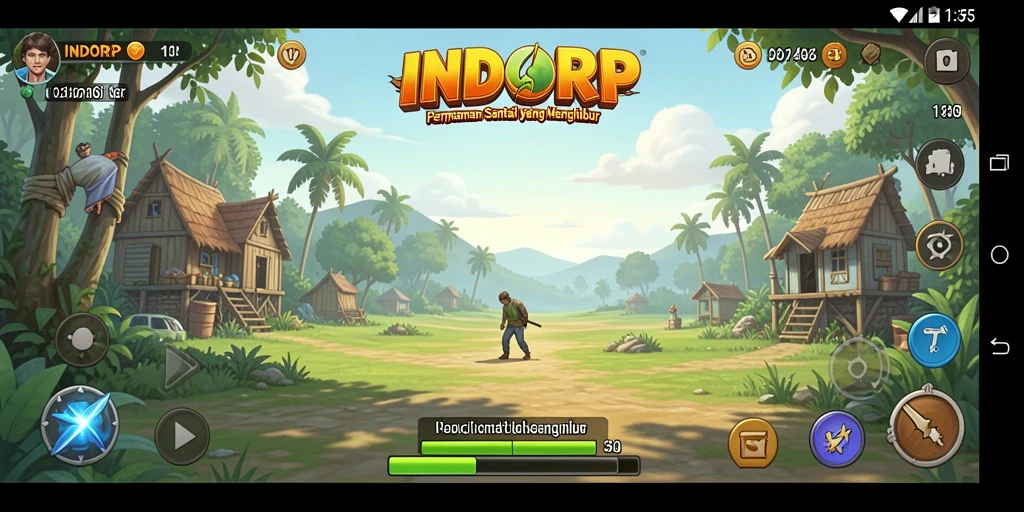 Tampilan seru gameplay INDORP yang penuh warna.
