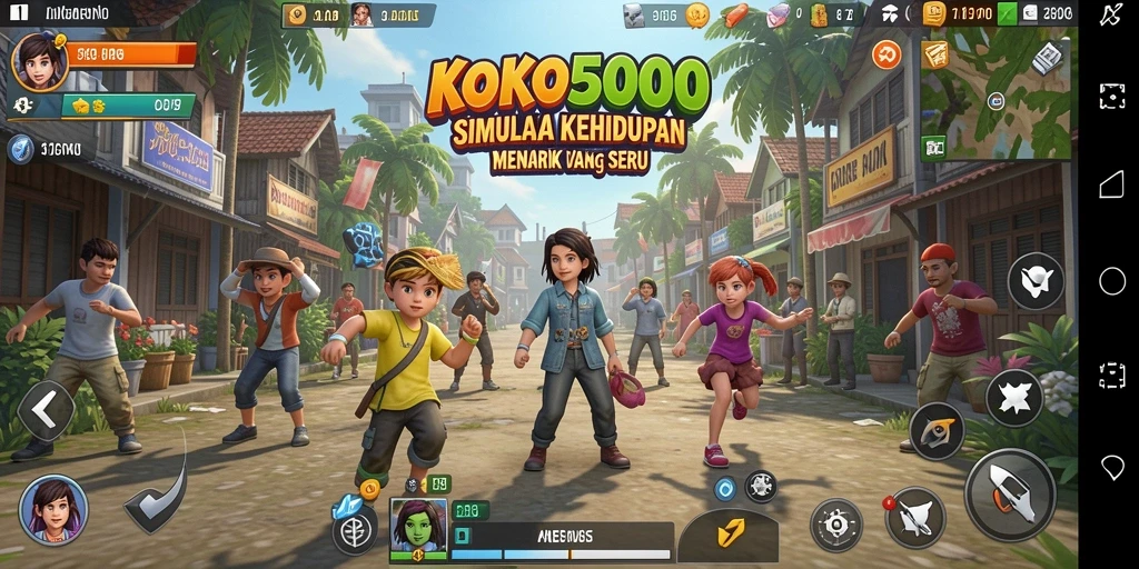 Tampilan gameplay KOKO5000 dengan grafik yang menawan.