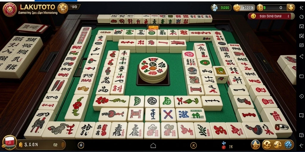 Screenshot gameplay LAKUTOTO menampilkan tantangan Mahjong yang seru.