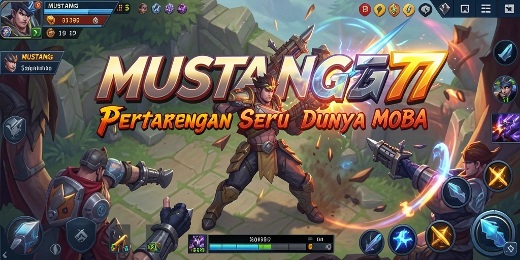 Tangkapan layar aksi seru dalam pertandingan MOBA MUSTANG77.