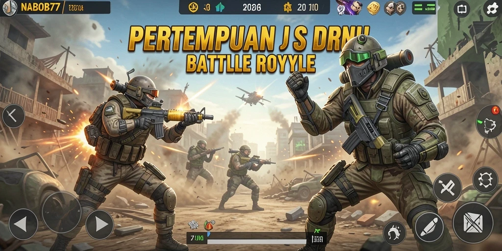 Screenshot menampilkan pemain bertempur dalam pertempuran seru di NABOB77.