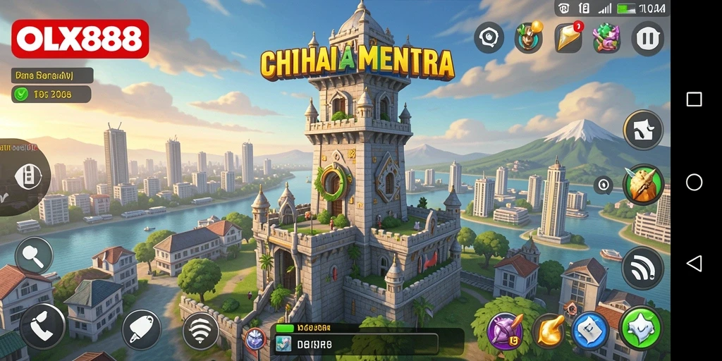 Tangkapan layar gameplay OLX888 yang menampilkan pertempuran Tower Defense yang seru.