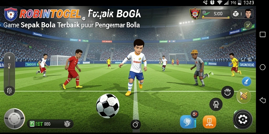 Gameplay ROBINTOGEL yang menarik dengan aksi sepak bola yang intens.