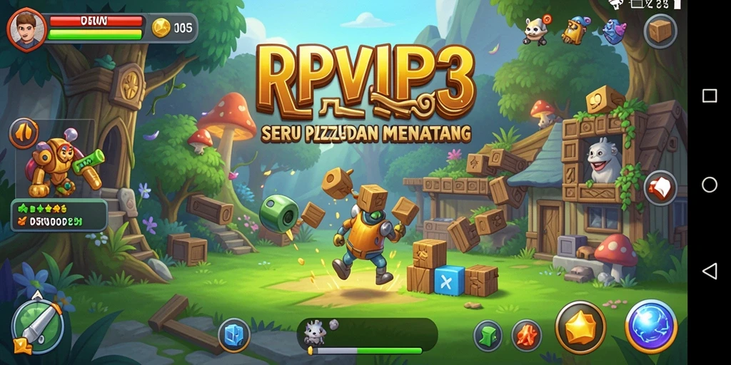 Tampilan gameplay RPVIP3 yang penuh warna dan menantang.