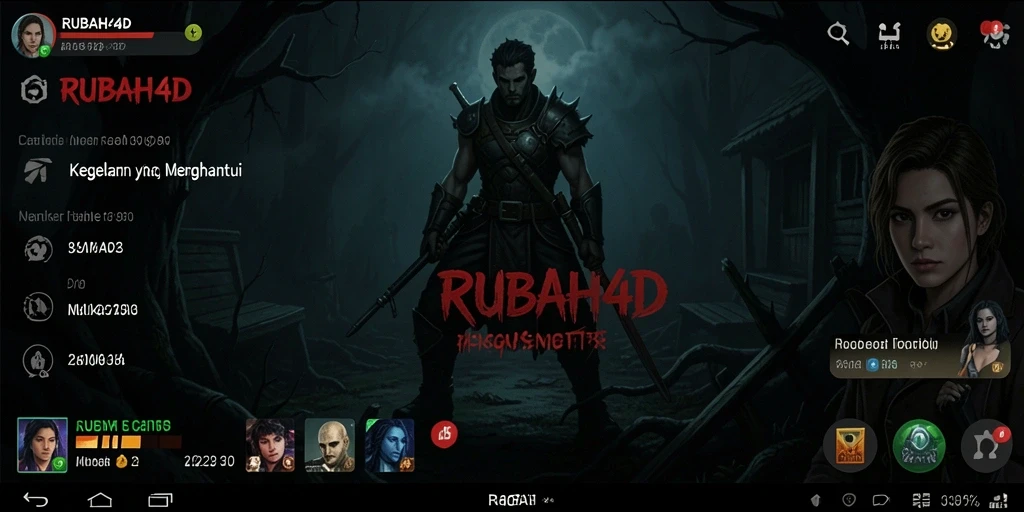 Tampilan gameplay menyeramkan dalam RUBAH4D yang membangkitkan adrenalin.