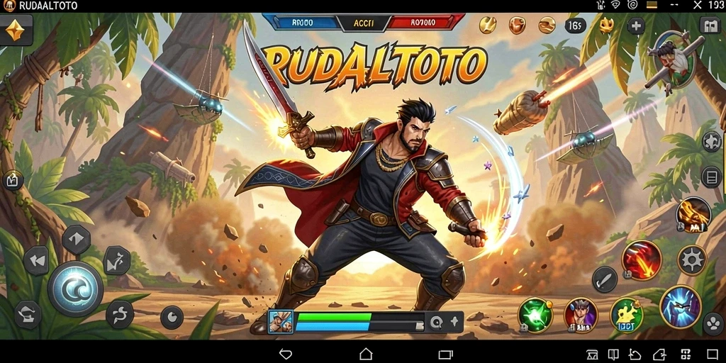 Tampilan gameplay seru dari RUDALTOTO dengan aksi yang mendebarkan.