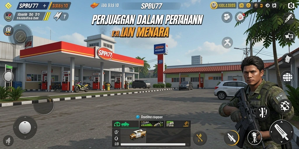 Gameplay SPBU77 dalam Tower Defense yang seru dan menegangkan.