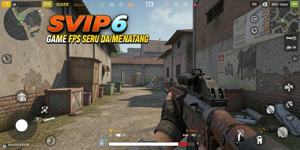 Tampilan gameplay mendebarkan di SVIP6 dengan aksi tembak-tembakan intens.