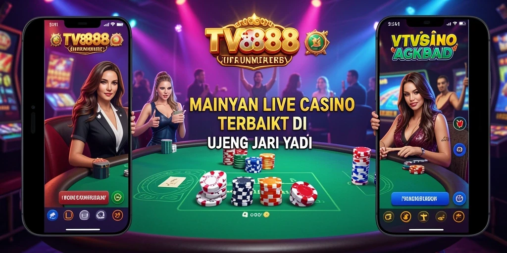 Tangkapan layar gameplay Live Casino TV888 menunjukkan dealer nyata dan suasana kasino yang hidup.