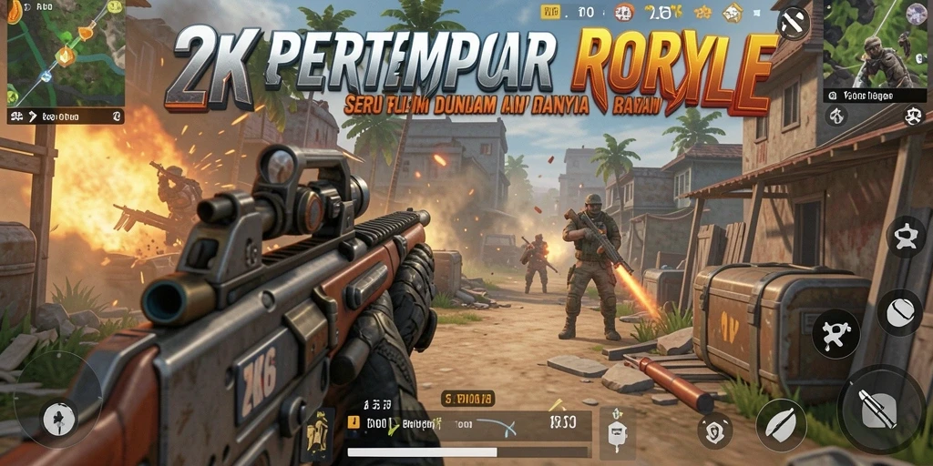 Tangkapan layar aksi pertempuran dalam ZK6 Battle Royale.